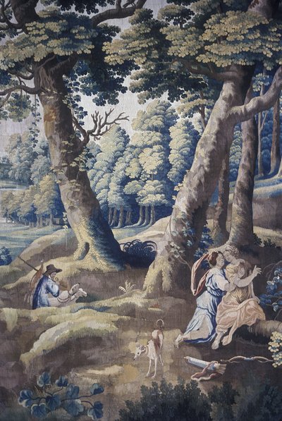 Scene from the Life at Country Mansion tapestry series by Flemish School